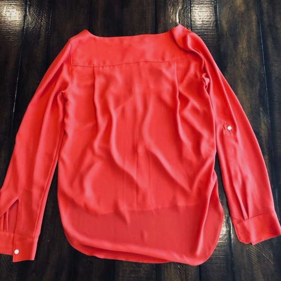 Ann Taylor Loft women size XS long sleeve red blouse top - Picture 13 of 13